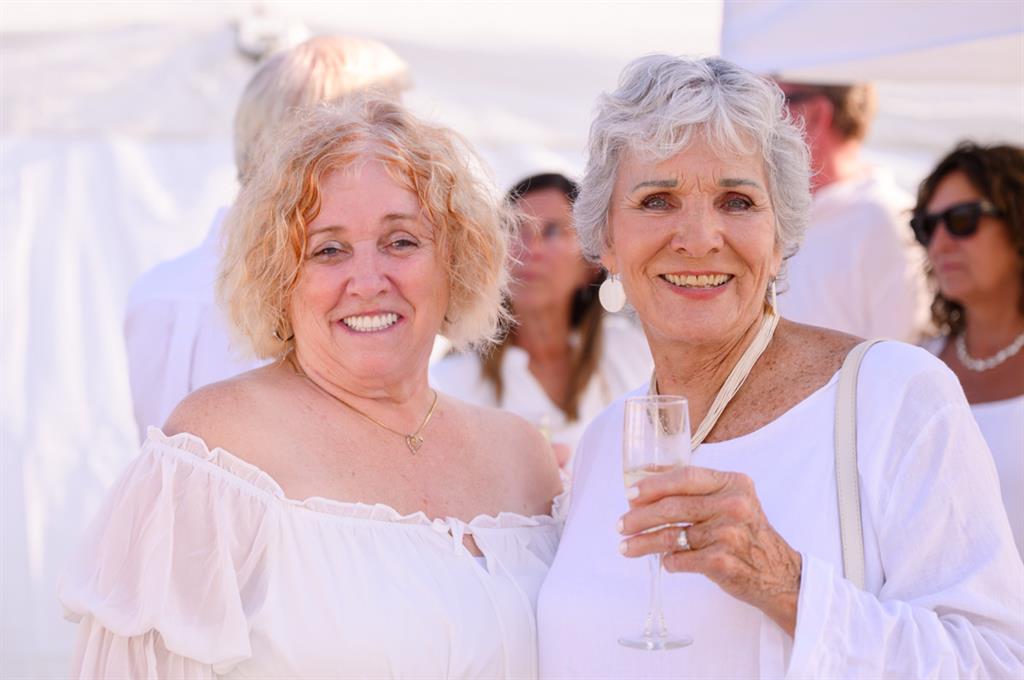 two women posing